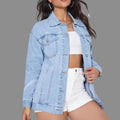 Ljusblå Oversized Jeansjacka i Klassisk Modell