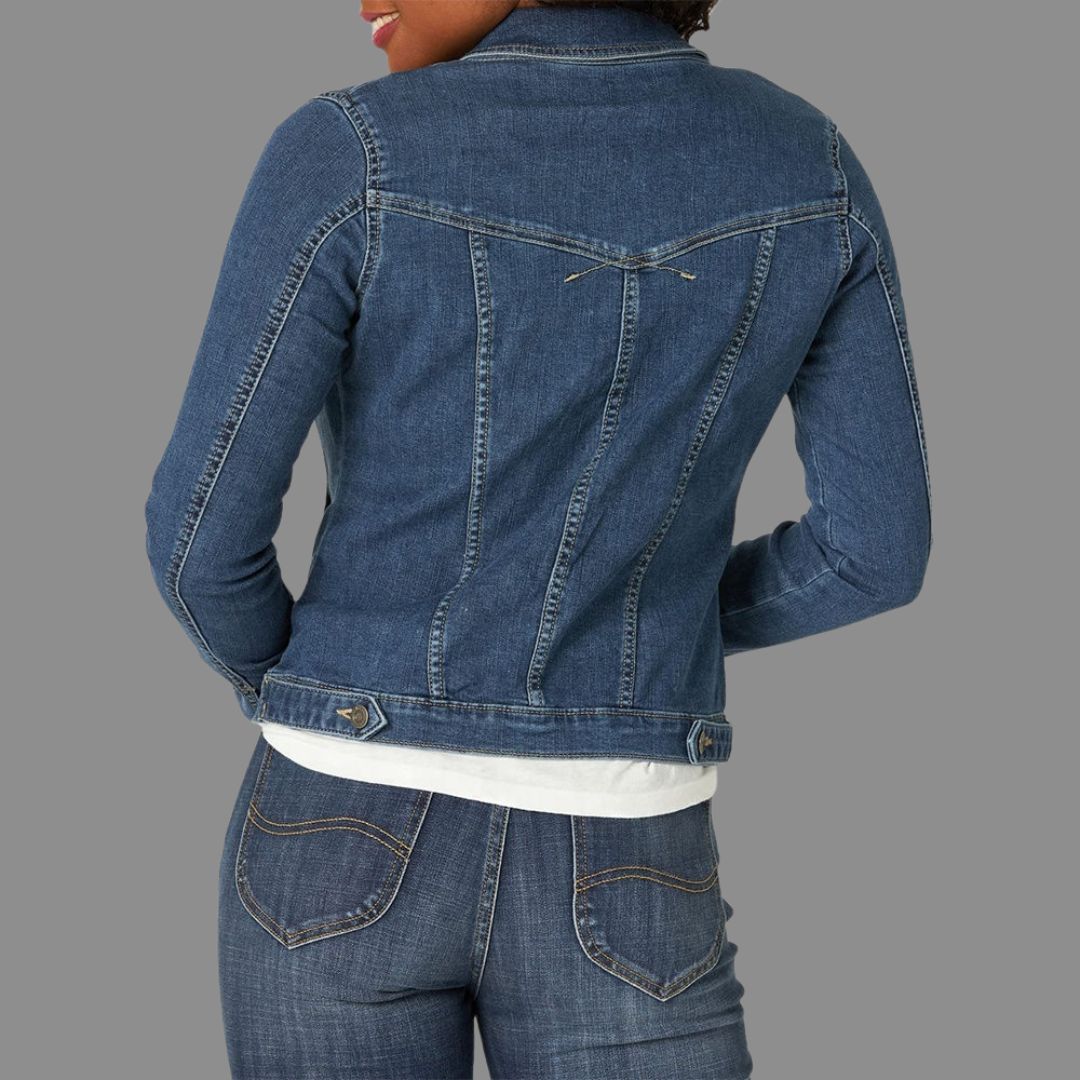 Figurnära Denimjacka i Indigo-tvätt