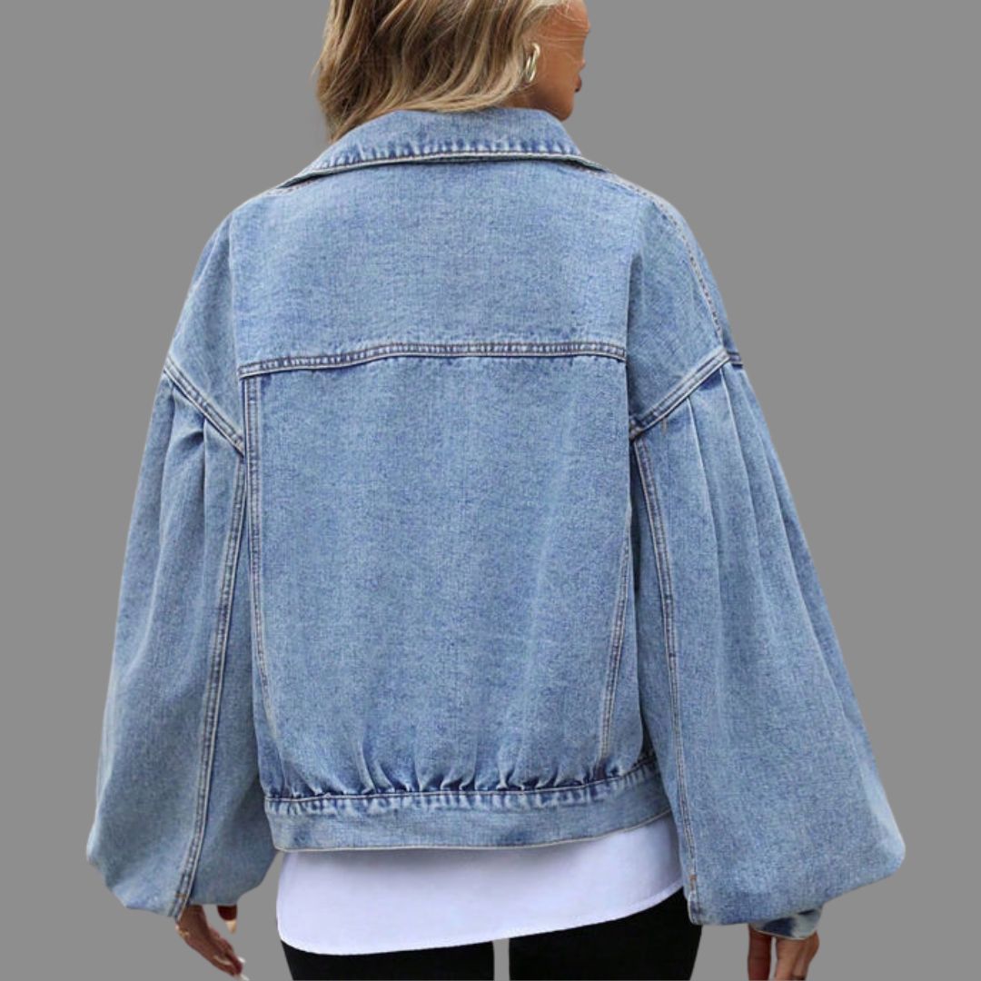 Oversized Jeansjacka med Ballongärm