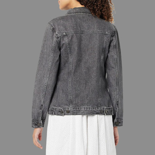 Grå Denimjacka i Tvättad Finish